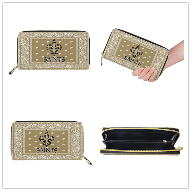 New Orleans Saints PU Leather Zip Wallet 001